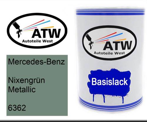 Mercedes-Benz, Nixengrün Metallic, 6362: 500ml Lackdose, von ATW Autoteile West.